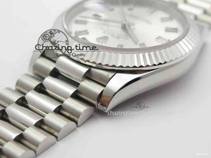 MiroTime 0423 Unisex Day Date 40mm SS BP Maker Best Edition Silver Dial Diamond Markers On SS Bracelet ETA 3690